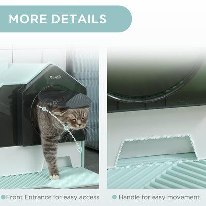 Cat Litter Box Hooded House - Drawer Clean Mat Scoop Included