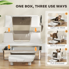 Cat Litter Box XL Stainless Steel - Dual Entry Flip Top