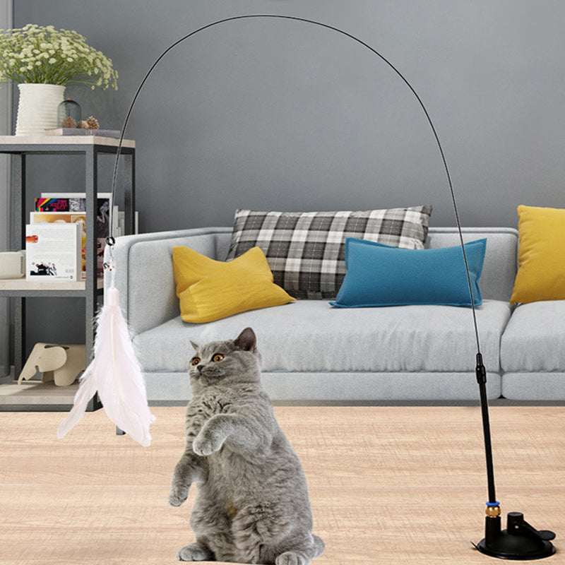 Fluffy Feather Interactive Pet Cat Teaser Cat Feather Wand | Purrfect Pet Haven