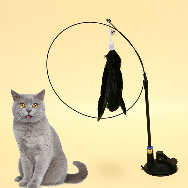 Fluffy Feather Interactive Pet Cat Teaser Cat Feather Wand | Purrfect Pet Haven