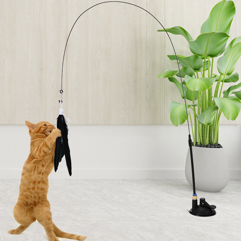 Fluffy Feather Interactive Pet Cat Teaser Cat Feather Wand | Purrfect Pet Haven