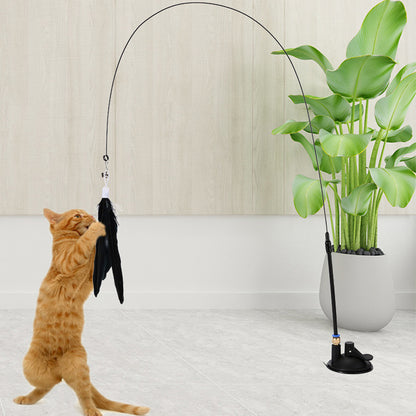Fluffy Feather Interactive Pet Cat Teaser Cat Feather Wand | Purrfect Pet Haven