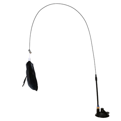 Fluffy Feather Interactive Pet Cat Teaser Cat Feather Wand | Purrfect Pet Haven