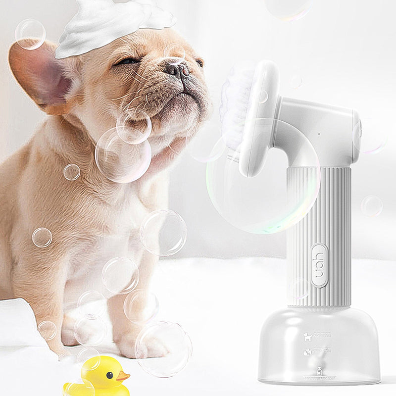 Automatic Foaming Silicone Bristles Pet Bathing Brush- USB Charging | Purrfect Pet Haven