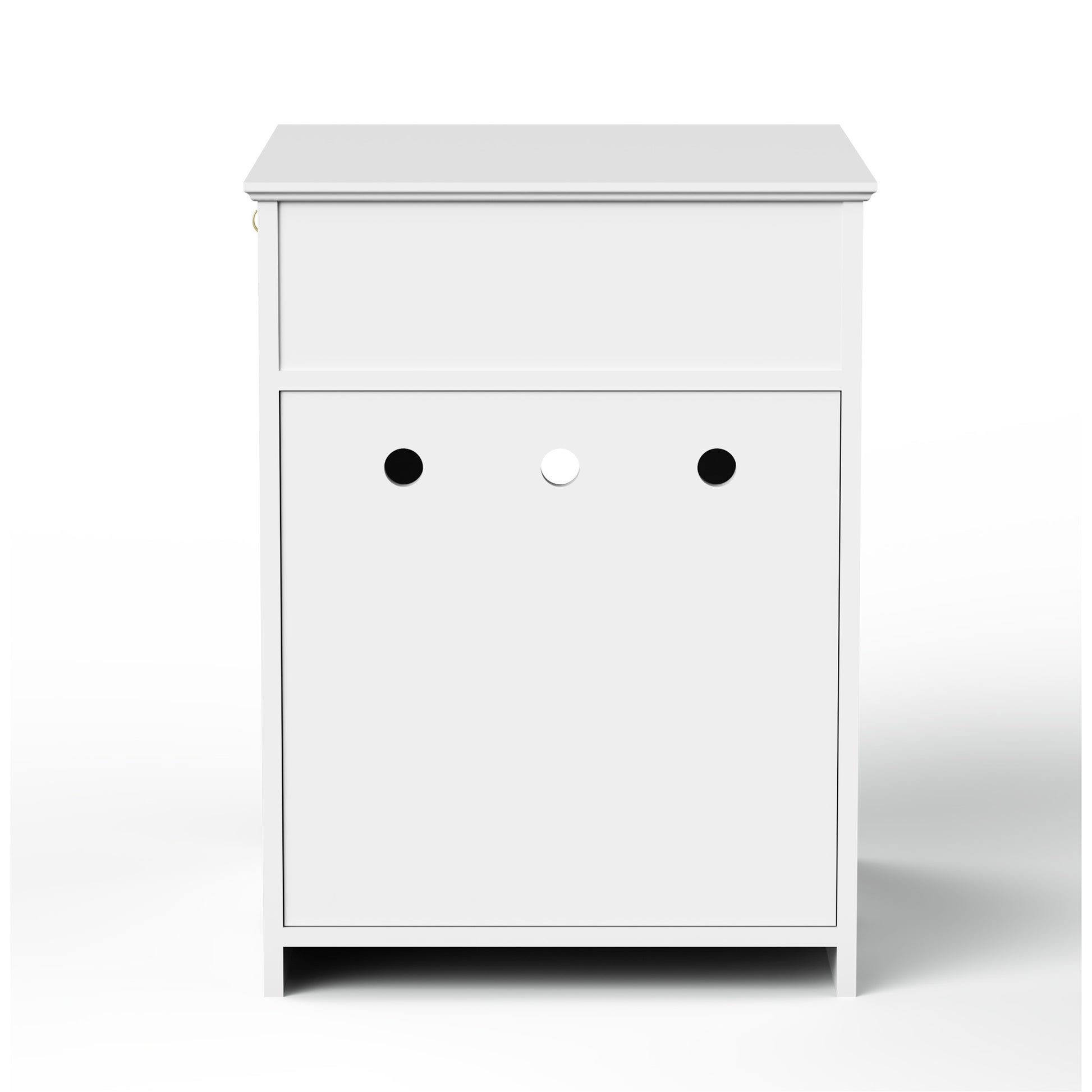 Hidden Box Cat End Table Wooden Night Stand Enclosed Pet Litterbox- White