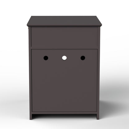 Hidden Box Cat End Table Wooden Night Stand Enclosed Pet Litterbox- Brown
