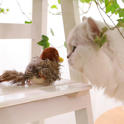 Interactive Simulated Bird Toy for Cats Realistic Design - Non-Removable Battery Powered