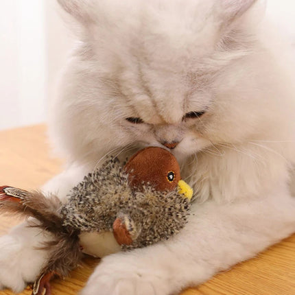 Interactive Simulated Bird Toy for Cats Realistic Design - Non-Removable Battery Powered