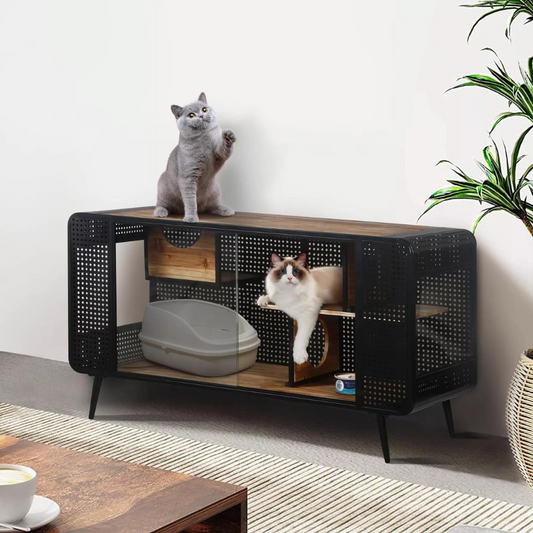 Stylish and Functional Cat House with Tempered Glass | Purrfect Pet Haven