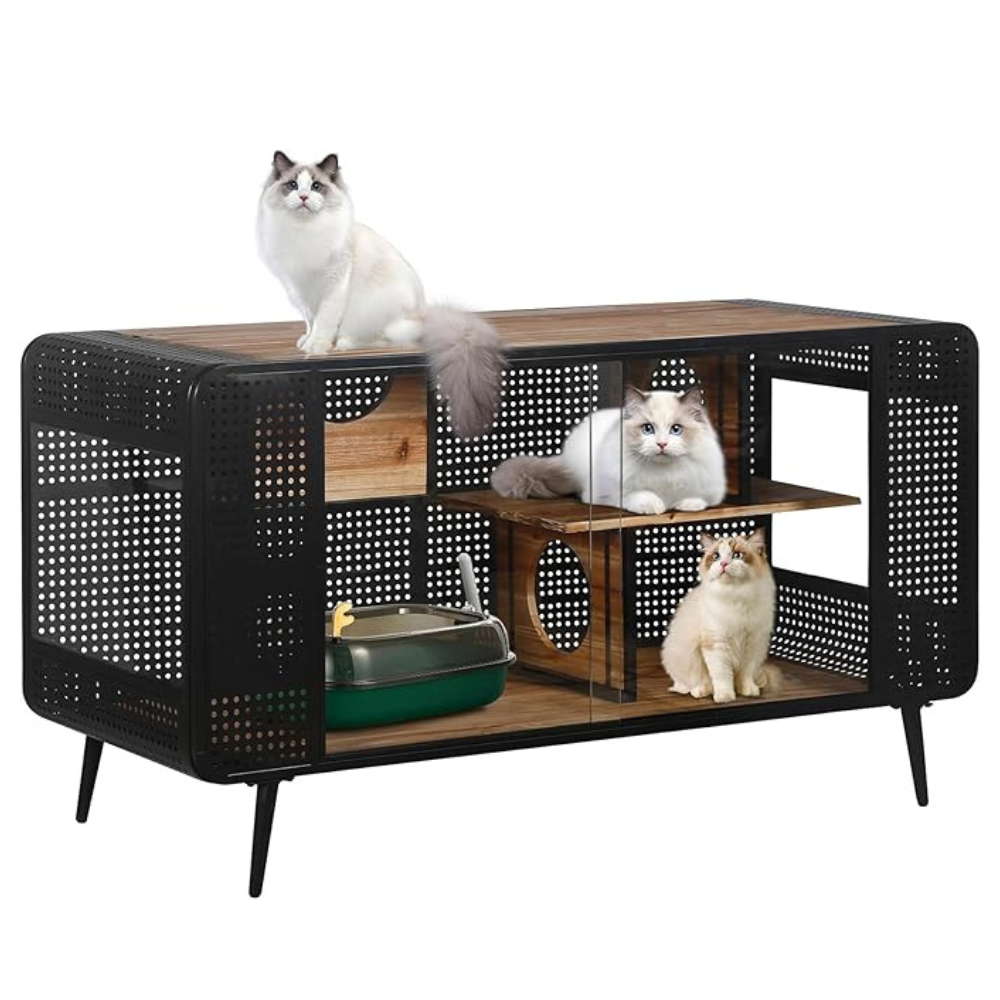 Stylish and Functional Cat House with Tempered Glass | Purrfect Pet Haven