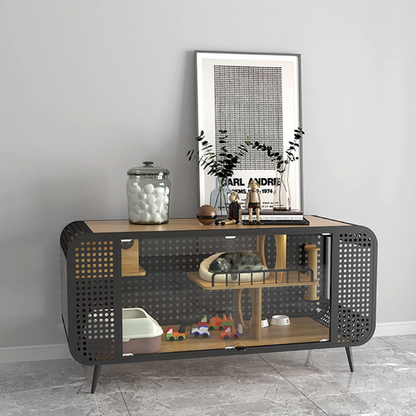 Stylish and Functional Cat House with Tempered Glass | Purrfect Pet Haven