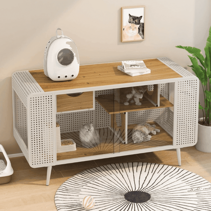 Spacious Cat House with Tempered Glass | Purrfect Pet Haven