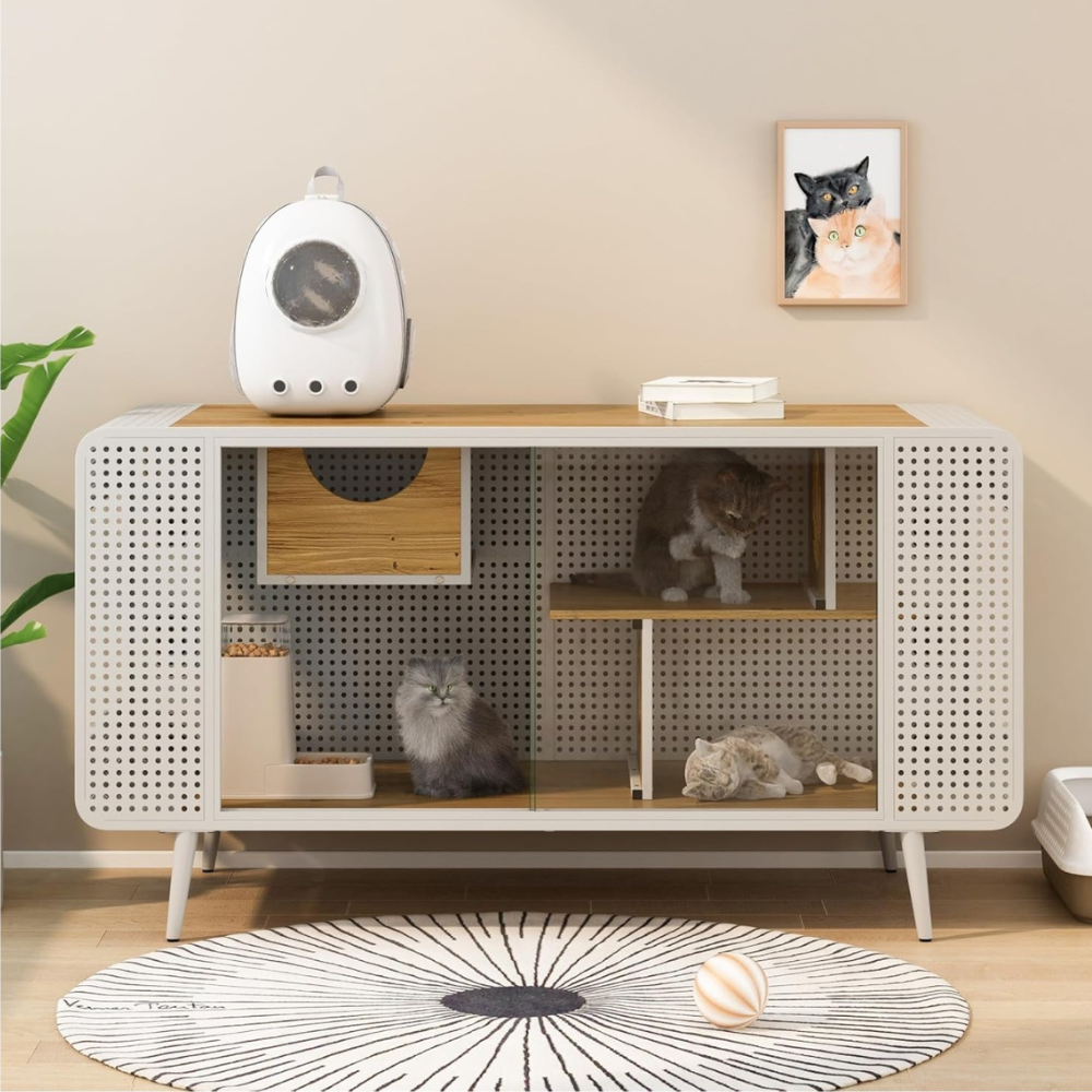 Spacious Cat House with Tempered Glass | Purrfect Pet Haven