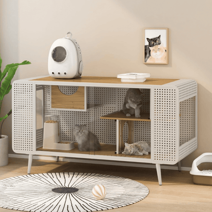 Spacious Cat House with Tempered Glass | Purrfect Pet Haven