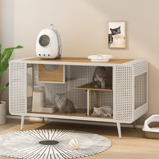 Spacious Cat House with Tempered Glass | Purrfect Pet Haven