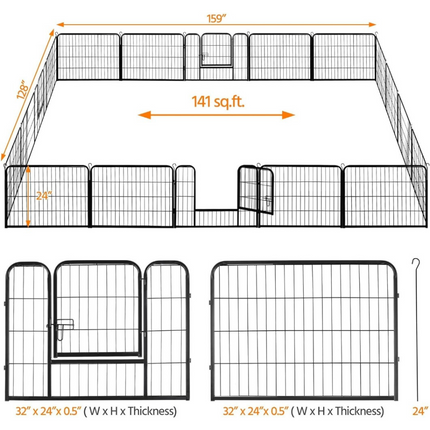 12 Panel Dog Playpen for Small Animals