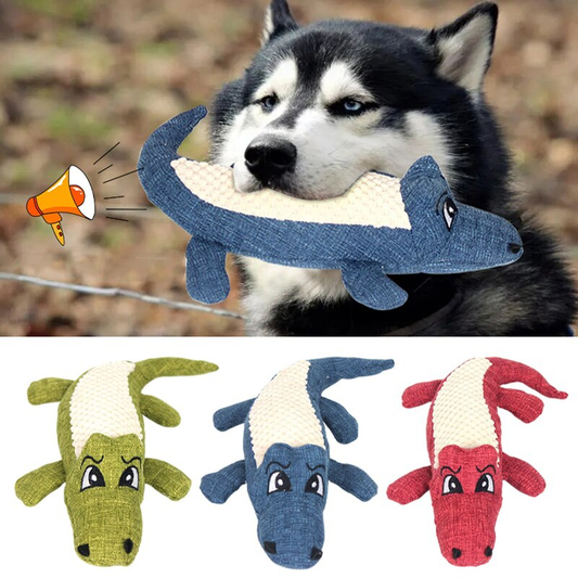 Pet Chew Toys Interactive Cartoon Plush Alligator Shape Dog Grinding Teeth Training Supplies | Purrfect Pet Haven