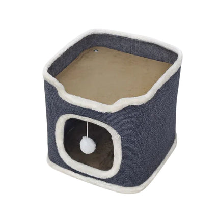 Cozy 3-Tier Cat Bed with Soft Mat and Plush Hideaway