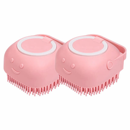 Dog Bathing Brush Pet Massage Brush Shampoo Dispenser Soft Silicone Brush