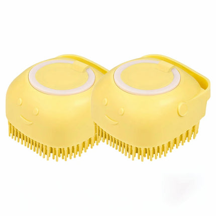 Dog Bathing Brush Pet Massage Brush Shampoo Dispenser Soft Silicone Brush