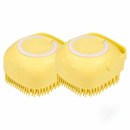 Dog Bathing Brush Pet Massage Brush Shampoo Dispenser Soft Silicone Brush | Purrfect Pet Haven