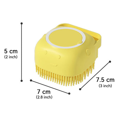 Dog Bathing Brush Pet Massage Brush Shampoo Dispenser Soft Silicone Brush | Purrfect Pet Haven