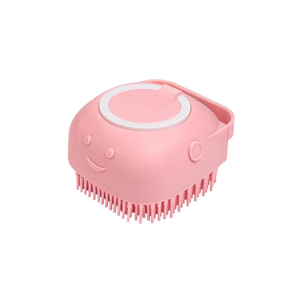 Dog Bathing Brush Pet Massage Brush Shampoo Dispenser Soft Silicone Brush