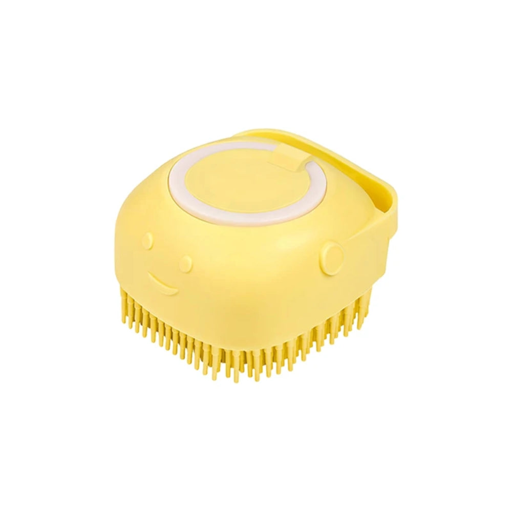 Dog Bathing Brush Pet Massage Brush Shampoo Dispenser Soft Silicone Brush | Purrfect Pet Haven