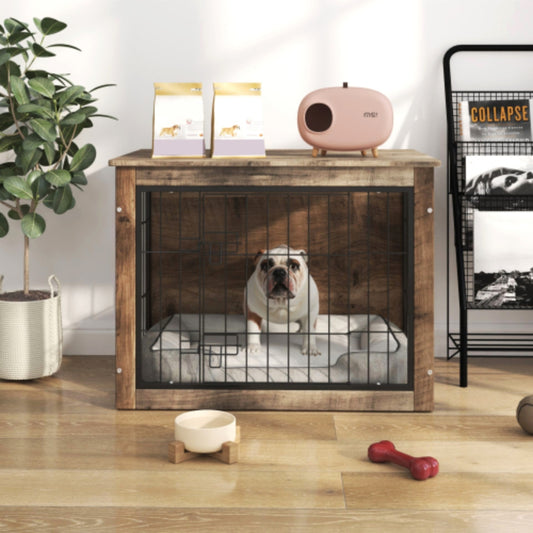 Medium Wooden Dog Crate with Double Doors | Purrfect Pet Haven