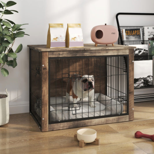 Medium Wooden Dog Crate with Double Doors | Purrfect Pet Haven