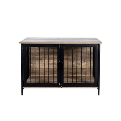 Spacious Wooden Dog Crate Furniture with 2 Doors for Large Medium Dogs | Purrfect Pet Haven