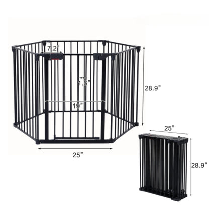 150 inch Adjustable Play Yard with 6 Panels for Safety | Purrfect Pet Haven