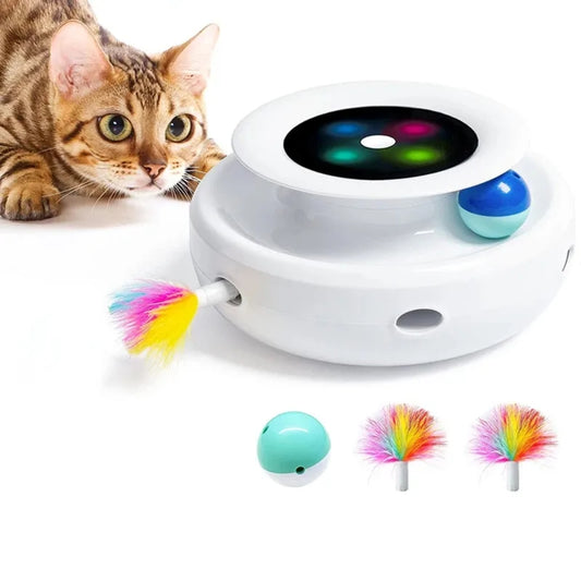 Electric Interactive Toy Pet Set 2 in 1 Smart Feather Fun Ball | Purrfect Pet Haven
