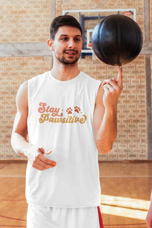 Cute Pet Lover Tank Top, Stay Pawsitive Tank, Funny Dog Lover Shirt
