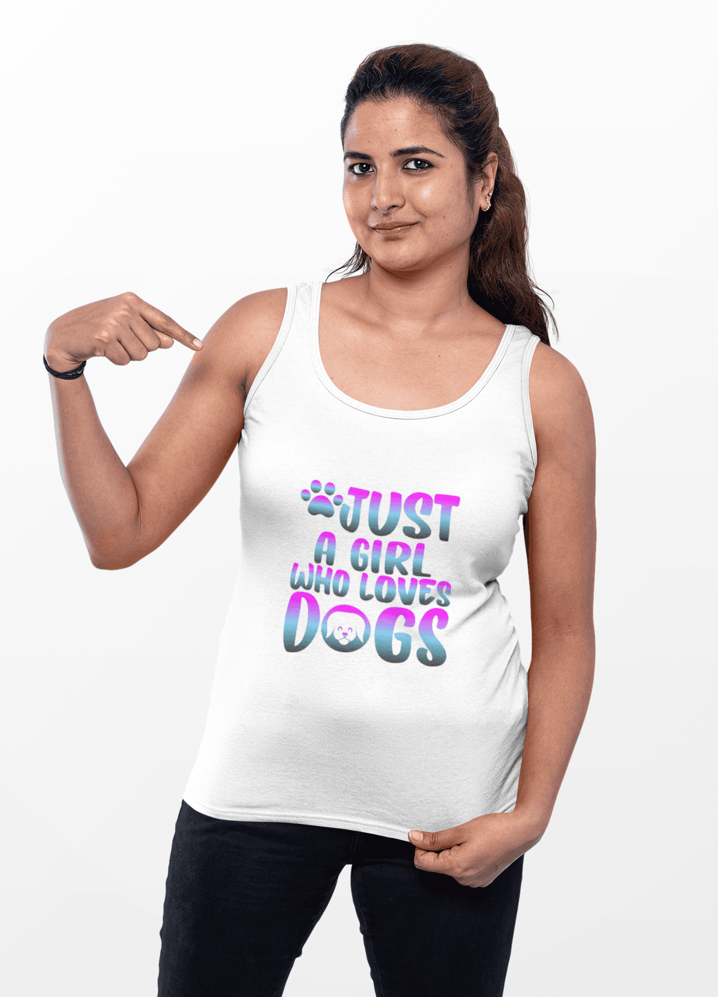 Just a Girl Who Loves Dogs Tank Top, Dog Lover Gift