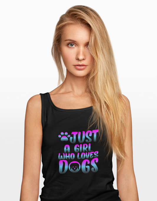 Just a Girl Who Loves Dogs Tank Top, Dog Lover Gift