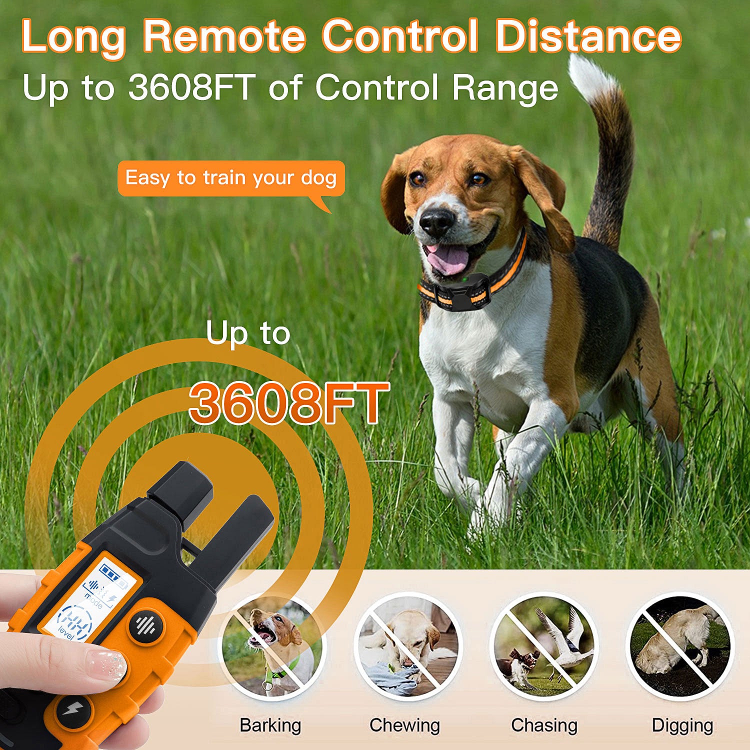 Remote Control Waterproof Pet Behavior Electric Dog Training Collar