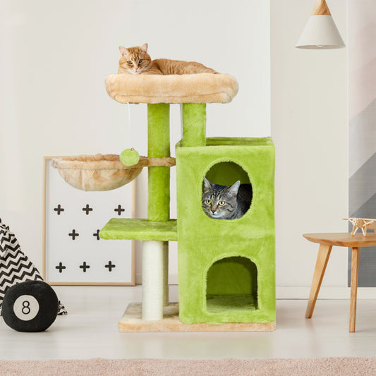 3-inch Yellow-green Speaker-shaped Double-layer Cat House  Hammock Cat Bed