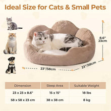 Cozy Khaki Flower Pet Bed - Washable