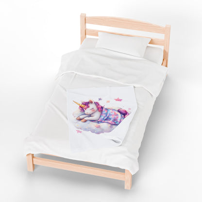 Dreamy Unicorn Velveteen Plush Blanket | Cozy Soft Throw for Kids & Nursery Decor