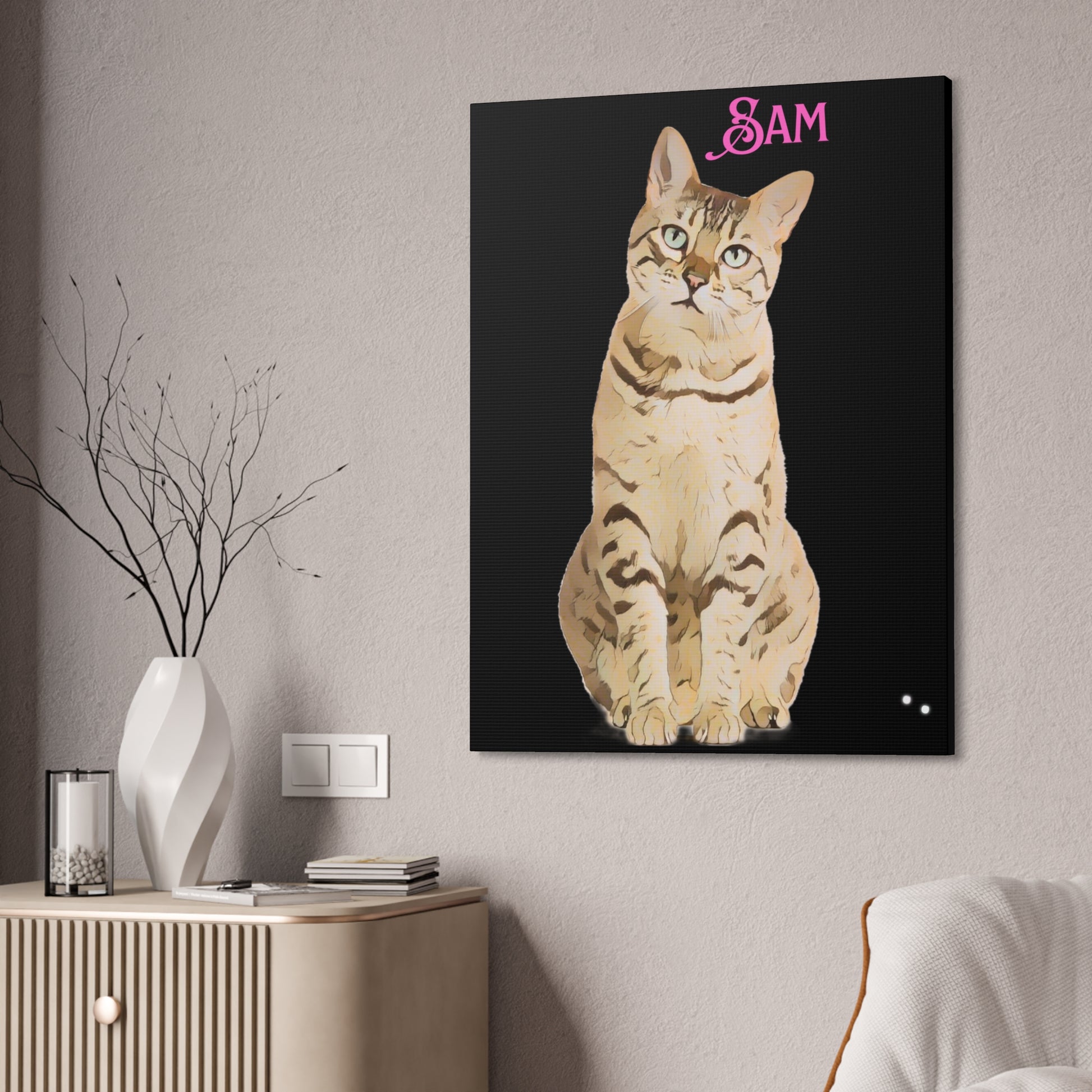 PAW-sonalized Black Canvas Print | Upload Photo~Choose size | Purrfect Pet Haven