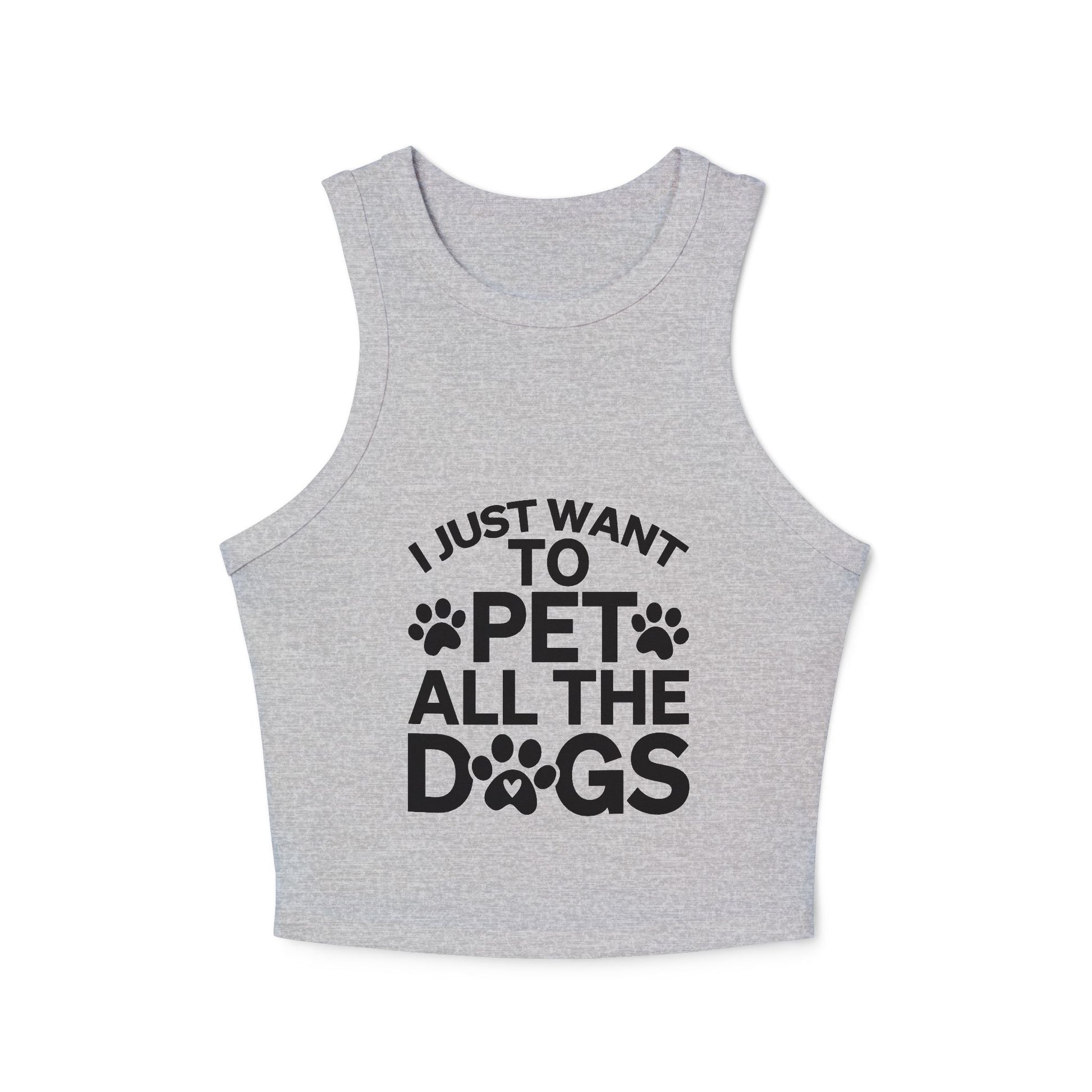 I Just Want to Pet All the Dogs - Women's Micro Rib Racer Tank Top - Cute Pet Lover Apparel | Purrfect Pet Haven