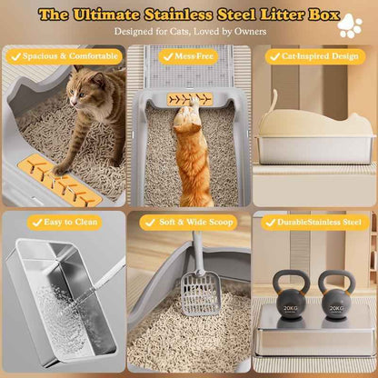 Stainless Steel Cat Litter Box - Large Rust-Free - Purrfect Pet Haven