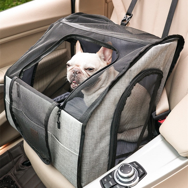 Portable Foldable Car Pet Cage - Waterproof Dog Travel Seat