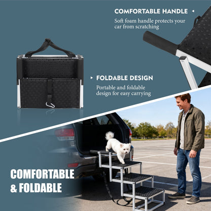 Foldable Dog Ramp for Cars - Portable Stairs for Large Dogs 250lbs - Purrfect Pet Haven