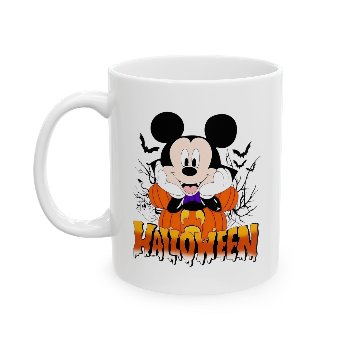 Halloween Ceramic Mug, Spooky Coffee Cup, Trick or Treat Drinkware