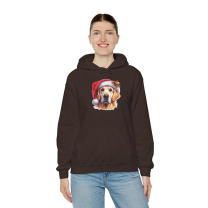Christmas Golden Retriever Hoodie – Cute Dog in Santa Hat Holiday Sweatshirt