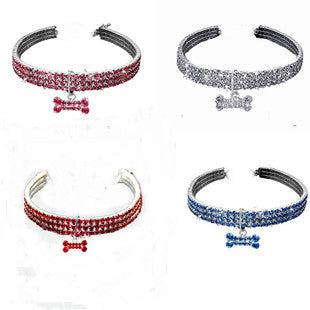 Diamond Mixed Color Dogs And Cats Necklace Ornament Pet Collar