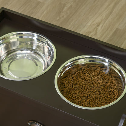 Elevated Dog Bowls - Pet Feeding Station with Storage
