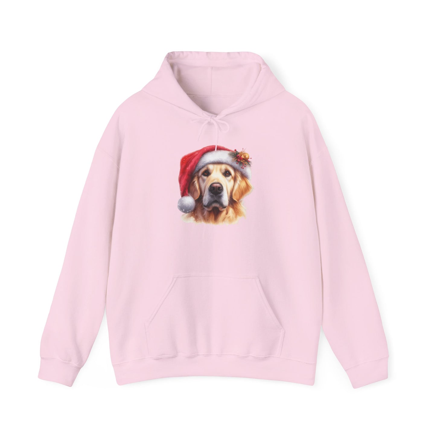 Christmas Golden Retriever Hoodie – Cute Dog in Santa Hat Holiday Sweatshirt